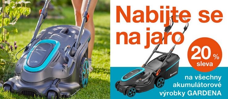20 % na AKU stroje Gardena